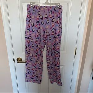 Purple Penguin Fleece Pajama Pants